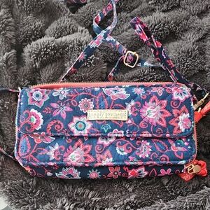 Simply Southern Navy and Pink Floral Wristlet